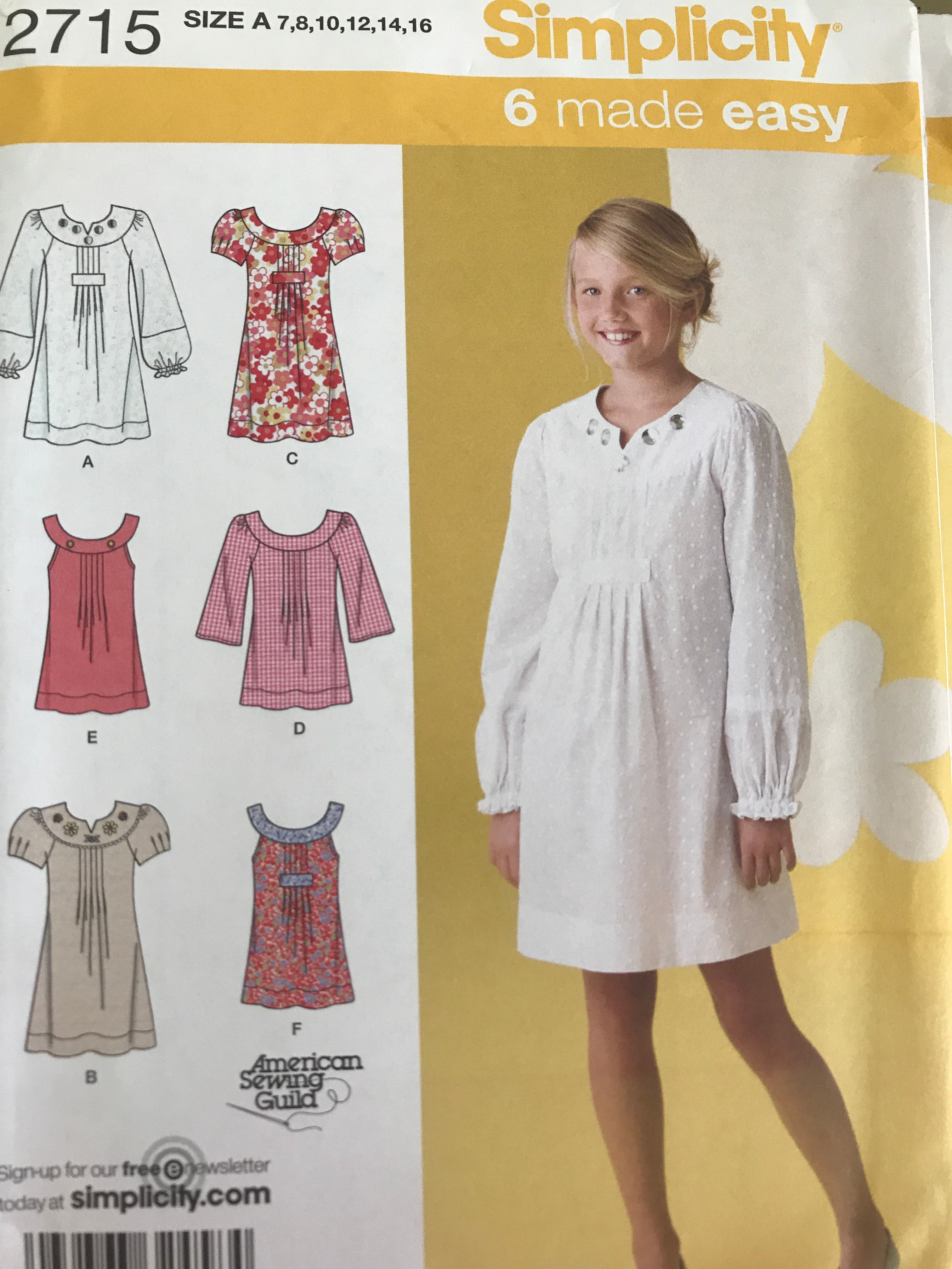 Simplicity 2115 Pattern Layout SIMPLICITY 2715SIM – SewingPatterns.com